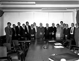 Johannesburg, January 1973. Travel agents from Spain meet in the SAA Centre.
