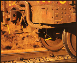 April 1989. Detail of train wheel. [Sonja Grunbauer]