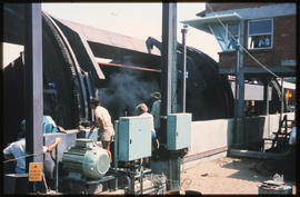 Richards Bay, January 1976. Coal wagon tipping facility at Richards Bay harbour. [D Dannhauser]