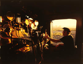 May 1985. Engine driver at the controls of a SAR Class 15F. [T Robberts]