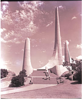 Paarl district, 1975. Taalmonument on Paarl Rock.