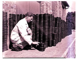 Springs, 1954. Coil spring factory.