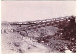 Circa 1900. Anglo-Boer War. Doorn Spruit permanent bridge showing break.
