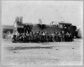 Locomotive shed staff with CSAR Class F "Chocolate Box" later SAR Class F. (Donated Mrs...