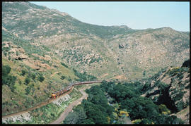 Tulbagh district, 1982. Passenger train in Tulbaghkloof.