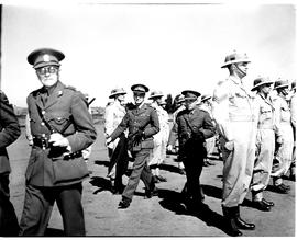 July 1941. Sonderwater. Brig Hoffe inspecting SAR&H Brigade.