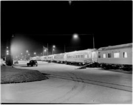 Port Elizabeth, 26 February 1947. Royal Train at Humewood beach at night.