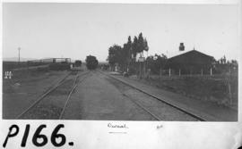 Dwaal, 1895. Station building, train and loading ramp. (EH Short)