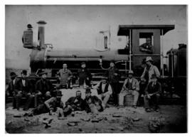 Beaufort West West district, circa September 1897. Group of men posing around CGR 1st Class No 7 ...