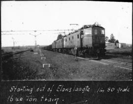 Ladysmith district, circa 1925. 1640 ton train at Elandslaagte station with 1 in 80 grade. (Album...