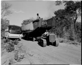 Victoria Falls, Southern Rhodesia, 1947. McCormick-Deering T-20 Crawler Tractor hauling a Landing...