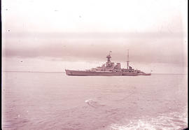 Battleship 'HMS Hood' at sea.