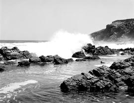 "Wilderness, 1968. Waves breaking on the rocks."