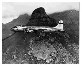 Cape Town, circa 1949. SAA Douglas DC-4 ZS-AUB 'Outeniqua' at Lion's Head. Note this is a mockup ...