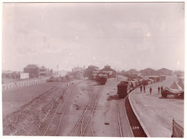 Kimberley, circa 1900. Anglo-Boer War. Railway station.