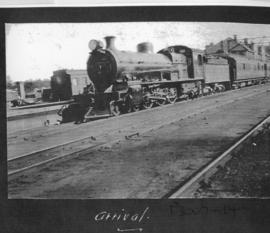 Ladysmith, circa 1925. SAR Class with passenger train in station. (Album on Natal electrification)