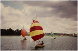 Boksburg, 1975. Yachting highveld sailors take part in the annual Christmas race held on Dec 26 a...