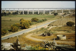 Vredendal district, 1975. Concrete bridge on the Sishen-Saldanha line over the Olifants River.