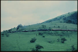 Durban district, 1980. SAR Class GMA with Centenary Train near Cato Ridge. [D Dannhauser]