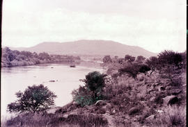 "Ladysmith district. Klip River with Hlangwane mountain in the distance."
