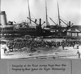 Durban, circa 1900. Troopship at the Point during the Anglo-Boer War. Durban Harbour. (H Jambert)