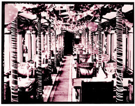 
Interior of SAR dining car Type A-22 No 218 'Riet' decorated for Christmas.
