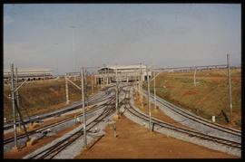 Bapsfontein, December 1982. Railway lines converging on the hump at Sentrarand marshalling yard. ...