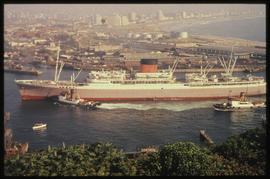 Durban. Two SAR tugs escorting ship into Durban Harbour.