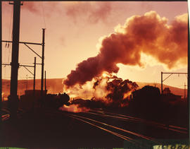 Waterval-Boven, August 1977. Early morning scene at the steam loco depot. [J Hoek]
