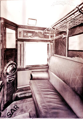 
Interior of coupe in SAR first class steel airconditioned coach Type C-31-A & B.
