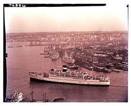 Durban, 1967. Ship entering Durban harbour.