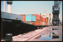 Durban, November 1974. 'Voorloper' at Durban Harbour container terminal. [S Mathyssen]