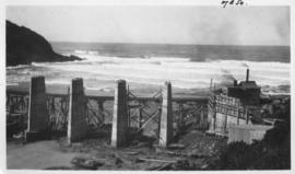 Wilderness, circa 1926. Kaaimans River bridge construction: First four piers completed. (Collecti...