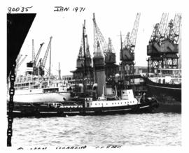 Durban, January 1971. Harbour tug in Durban Harbour.