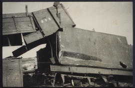 Wreckage after train accident.