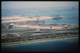 Durban, October 1978. Aerial view of Durban Harbour. [D Dannhauser]