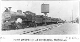 Heidelberg Transvaal. 192 up hauled by SAR Class 16C No 840. (WR Bridges)