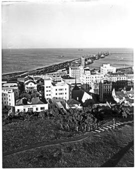 Port Elizabeth, 1950. City centre viewed from the Donkin Reserve.