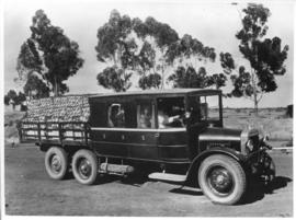 Circa 1925. Thornycroft three-axle combination bus and truck. Conquest of the Kalahari.