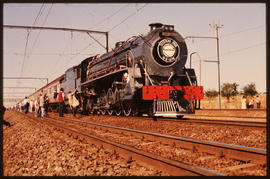 May 1976. SAR Class 15CB No 2060 'Big Bill' with headboard 'Totsiens 15CB 15 May 1976'.