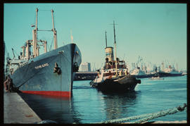 Durban, July 1969. SAR tug 'Sir William Hoy' with 'Flying Cloud' in Durban Harbour. [S Mathyssen ...