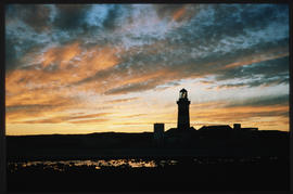 Port Elizabeth, July 1981. Sunset at Cape Recife lighthouse.
