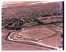 Springs, 1954. Aerial view of Pam Brink stadium.