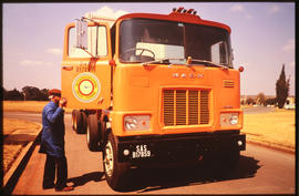 Johannesburg, August 1976. Driver training vehicle at Esselen Park. SAR Mack truck No B17859. [D ...