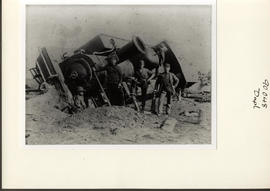 Johannesburg, 18 Feb 1896. NZASM 40 Tonner locomotive derailed at Braamfontein as a result of eig...