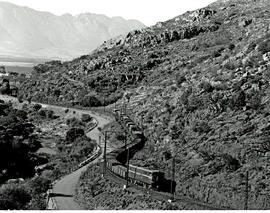 Tulbagh district, 1970. Goods train in Tulbaghkloof.