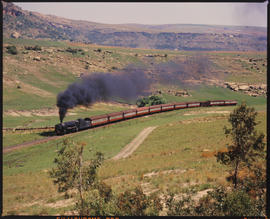 Fouriesburg district, November 1985. Steam locomotive with passenger train. [T Robberts]