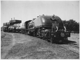 Southern Rhodesia, 1947. Royal Train with a pair of RR Class 15's with No 273 leading at water tank.