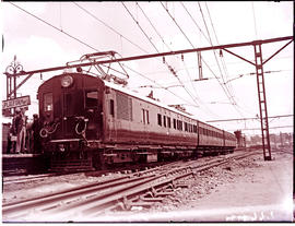 Johannesburg, 1937. SAR Class 2M1 EMU Type U-37-M 1st, 2nd Baggage with first electric train to r...