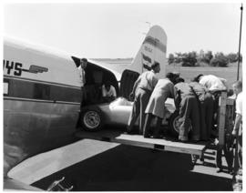 Johannesburg, December 1961. Jan Smuts Airport. SAA Douglas DC-3 ZS-DJX 'Cathkin Peak'. Arrival o...